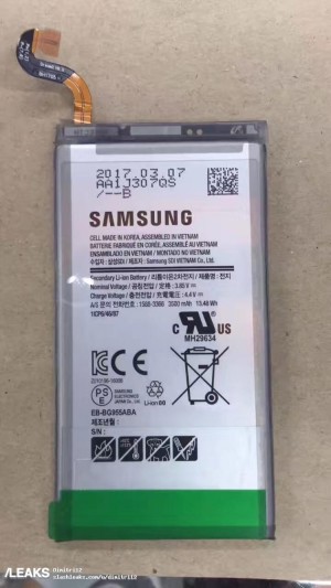 三星Galaxy S8/S8+电池谍照曝光 容量锁定